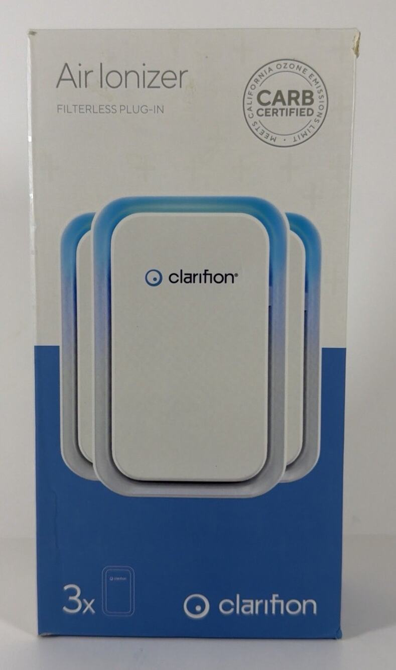 Clarifion Air Ionizer Filterless Plug-In Negative - Box of 3 - New